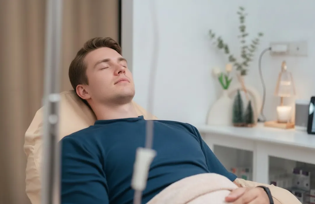 img undergoing sedation infusion at home